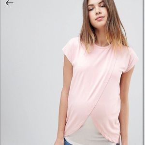 ASOS maternity nursing t-shirt with wrap overlay